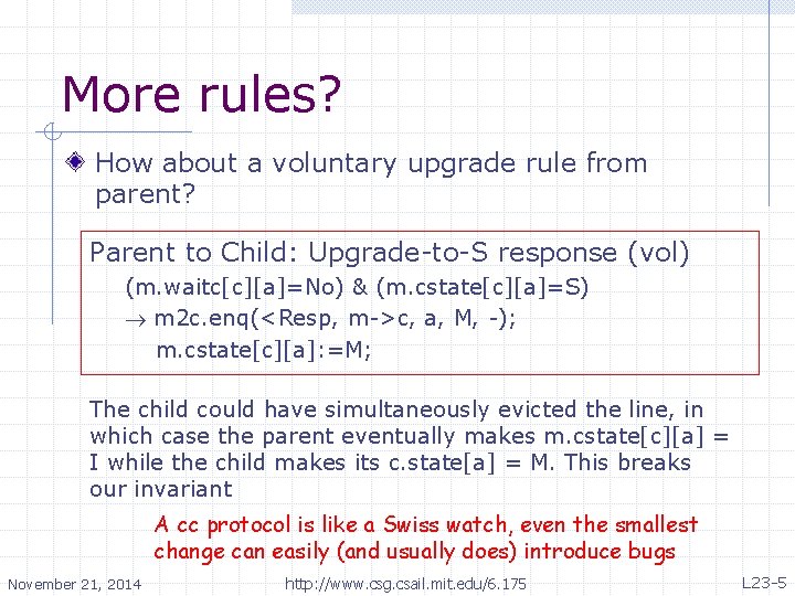 More rules? How about a voluntary upgrade rule from parent? Parent to Child: Upgrade-to-S