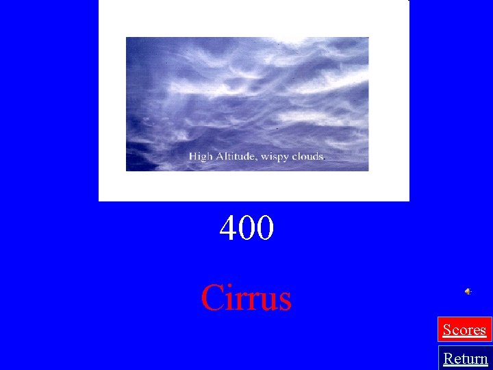 400 Cirrus Scores Return 400 Cirrus Scores Return