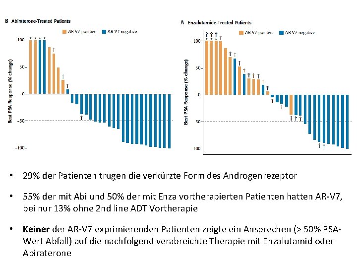  • 29% der Patienten trugen die verkürzte Form des Androgenrezeptor • 55% der