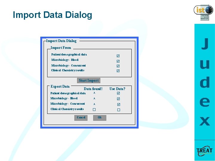 Import Data Dialog Import From Patient demographical data Microbiology - Blood Microbiology - Concurrent