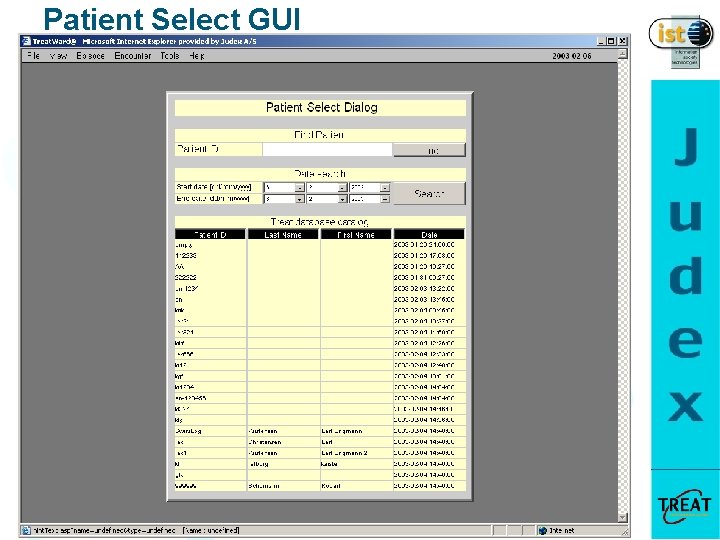 Patient Select GUI 