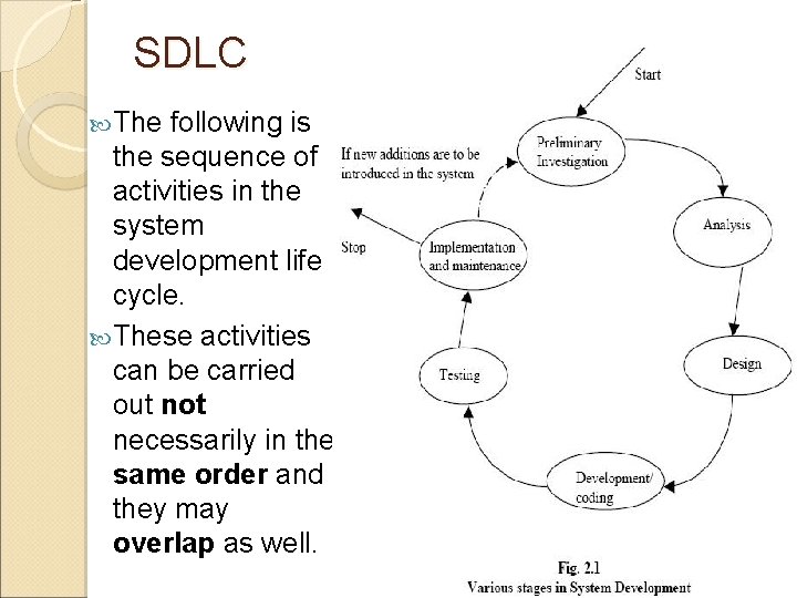 System Development Life Cycle SDLC SDLC The following