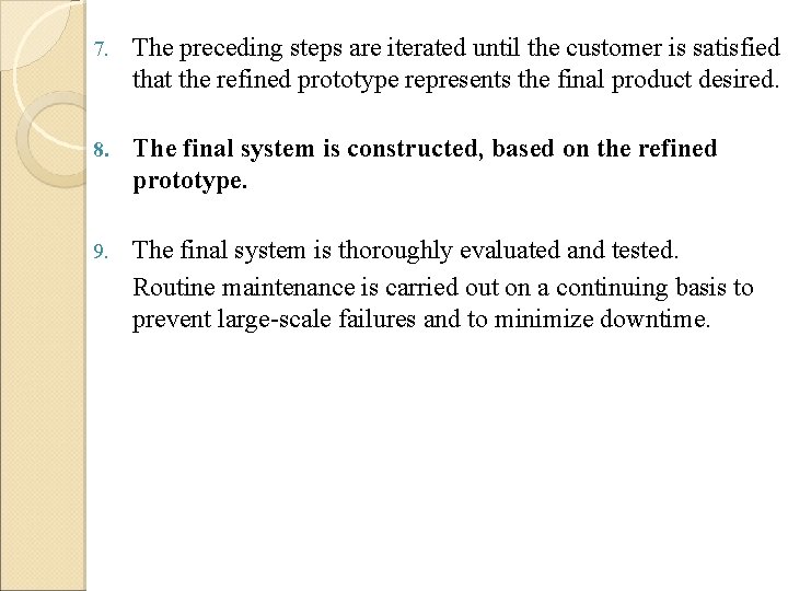 7. The preceding steps are iterated until the customer is satisfied that the refined 7. The preceding steps are iterated until the customer is satisfied that the refined