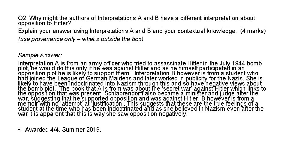Q 2. Why might the authors of Interpretations A and B have a different