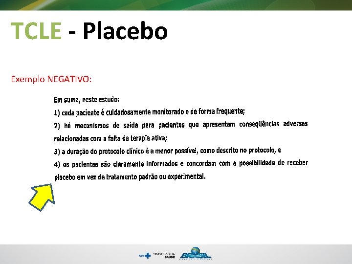 TCLE - Placebo Exemplo NEGATIVO: 