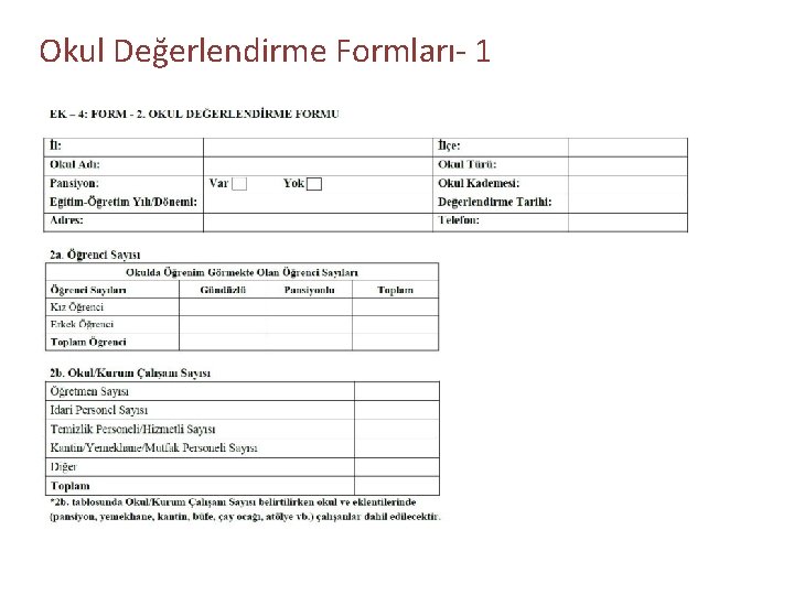 Okul Değerlendirme Formları- 1 