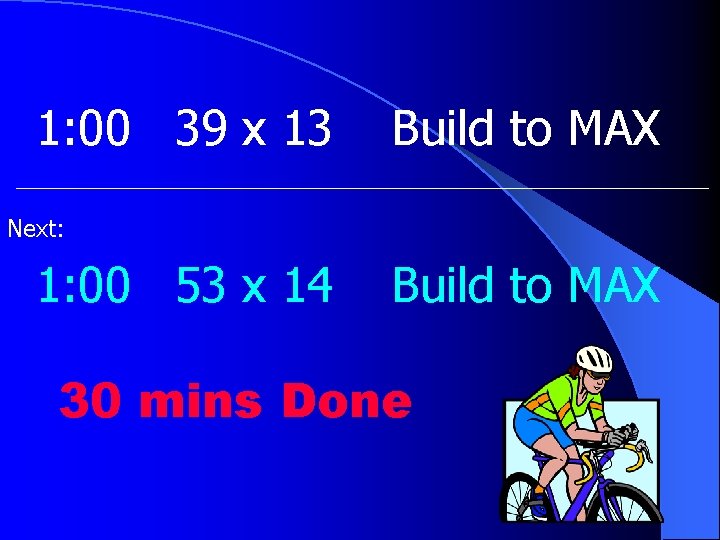 1: 00 39 x 13 Build to MAX Next: 1: 00 53 x 14