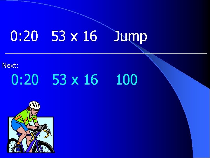 0: 20 53 x 16 Jump Next: 0: 20 53 x 16 100 