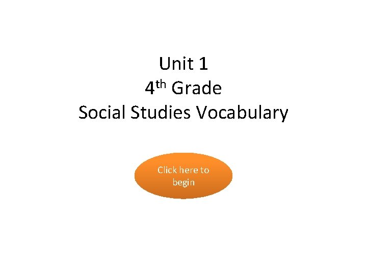 Unit 1 4 th Grade Social Studies Vocabulary Click here to begin 