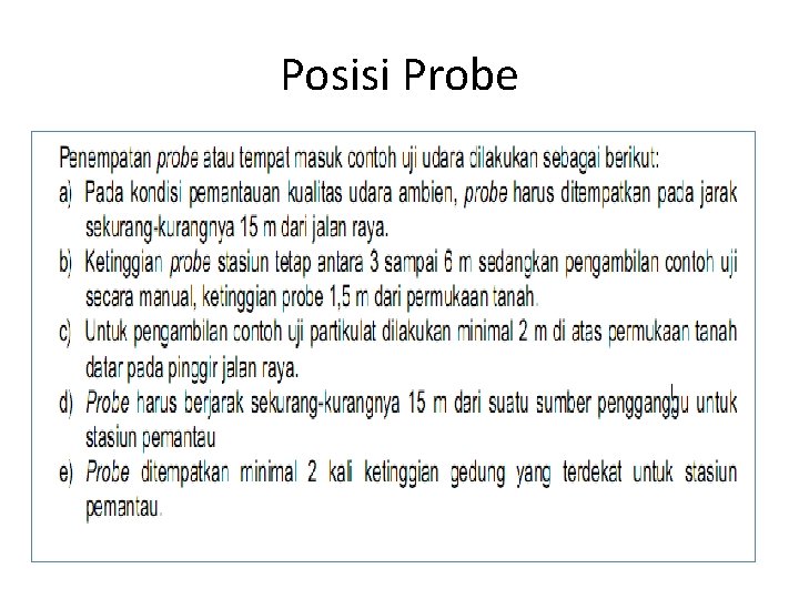 Posisi Probe 