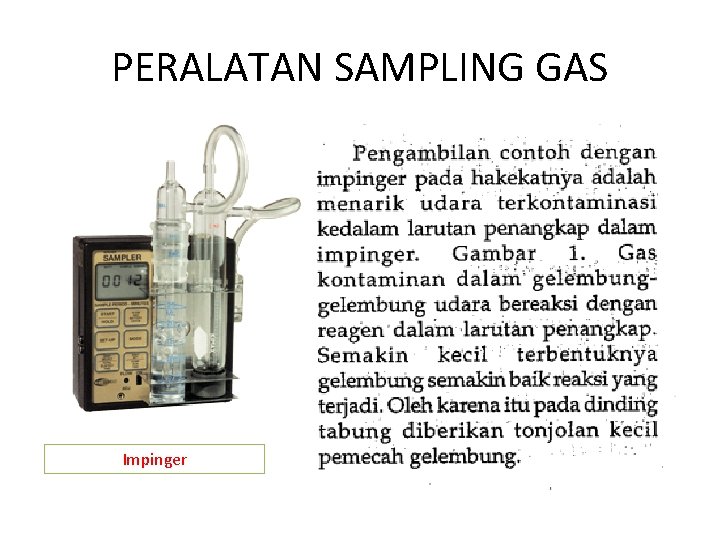 PERALATAN SAMPLING GAS Impinger 