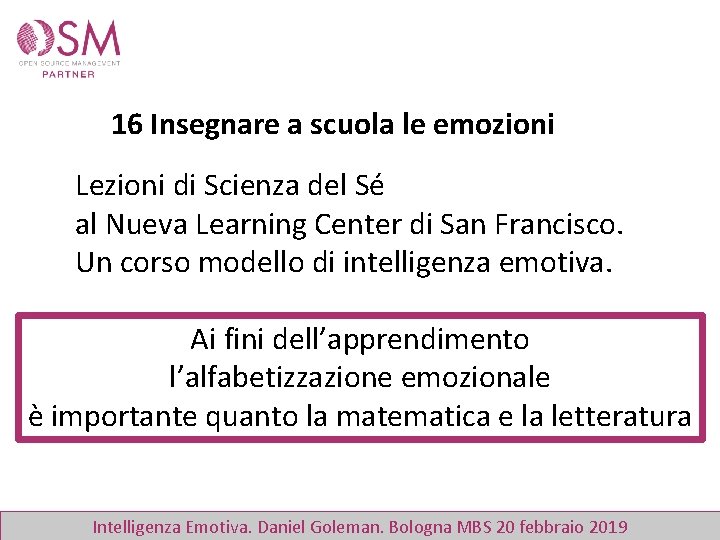 16 Insegnare a scuola le emozioni Lezioni di Scienza del Sé al Nueva Learning