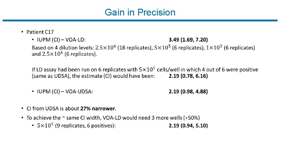 Gain in Precision 