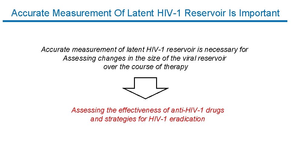Accurate Measurement Of Latent HIV-1 Reservoir Is Important Accurate measurement of latent HIV-1 reservoir