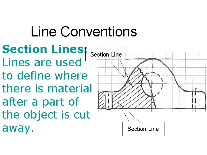 Line Conventions Section Lines: Section Lines are used to define where there is material