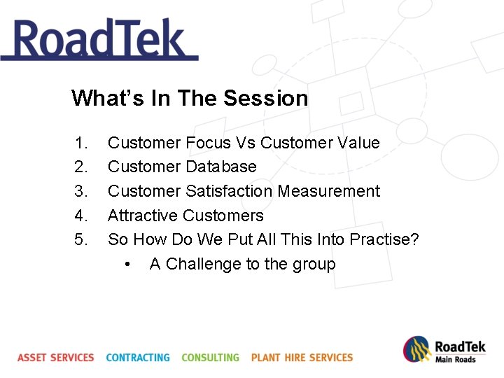 What’s In The Session 1. 2. 3. 4. 5. Customer Focus Vs Customer Value