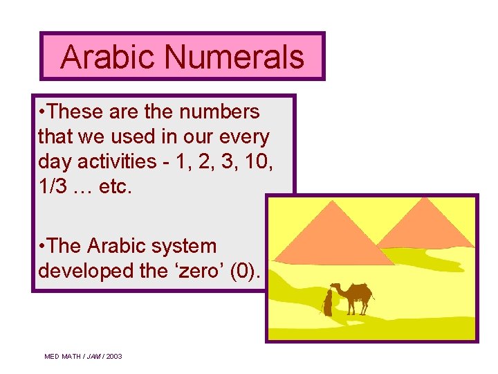 Arabic Numerals • These are the numbers that we used in our every day