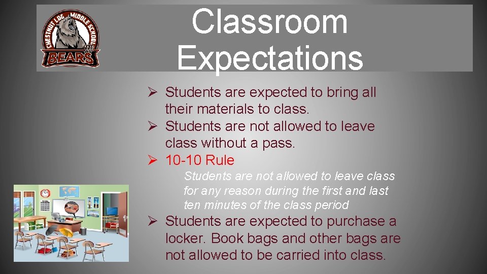 Classroom Expectations Ø Students are expected to bring all their materials to class. Ø