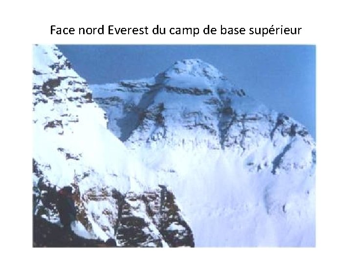 Face nord Everest du camp de base supérieur 