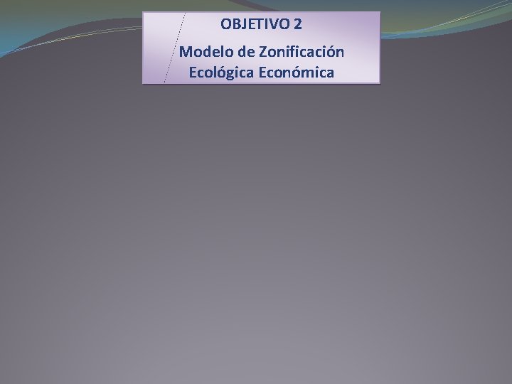 OBJETIVO 2 Modelo de Zonificación Ecológica Económica 