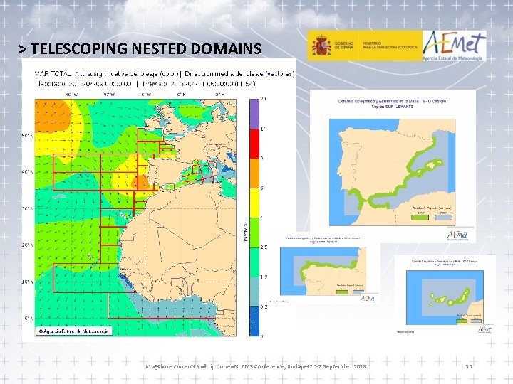 > TELESCOPING NESTED DOMAINS Longshore currents and rip currents. EMS Conference, Budapest 3 -7