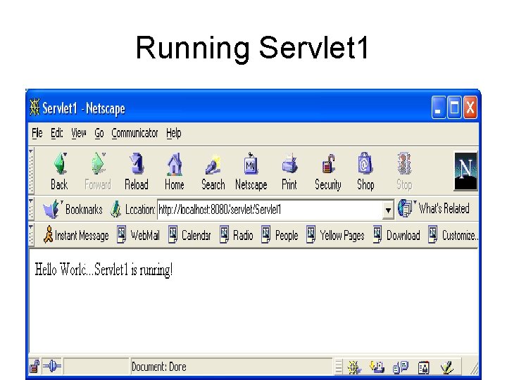 Running Servlet 1 