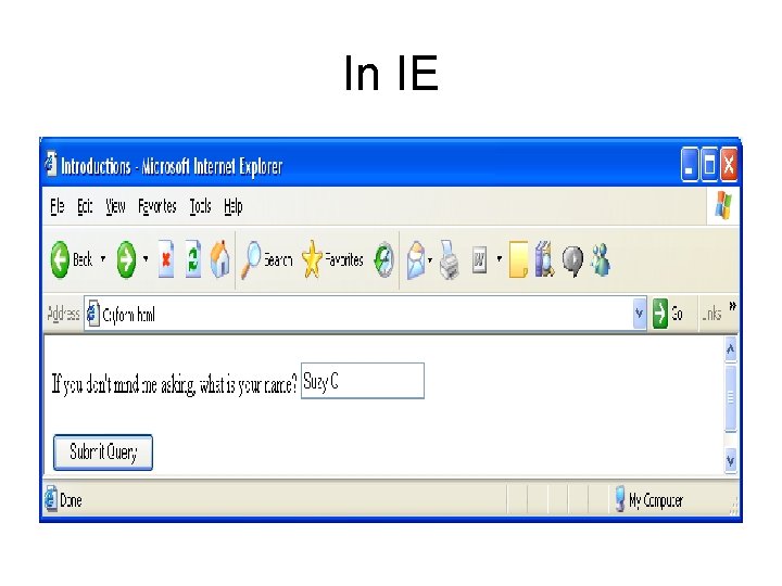 In IE 