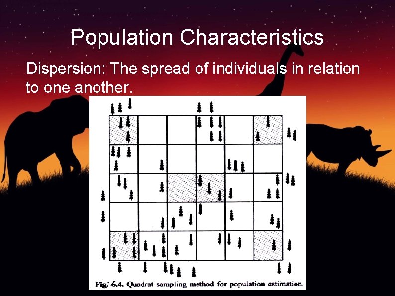 Population Characteristics Dispersion: The spread of individuals in relation to one another. 