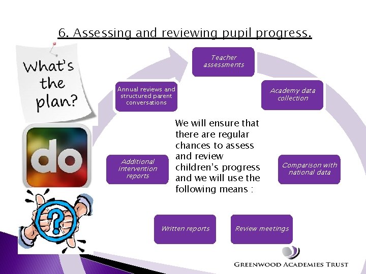  • 6. Assessing and reviewing pupil progress. Teacher assessments Annual reviews and structured