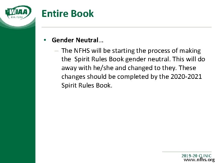 Entire Book • Gender Neutral… – The NFHS will be starting the process of