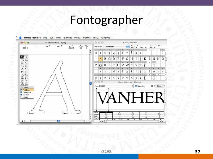 Fontographer CSC 253 37 