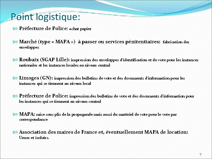 Point logistique: Préfecture de Police: achat papier Marché (type « MAPA » ) à