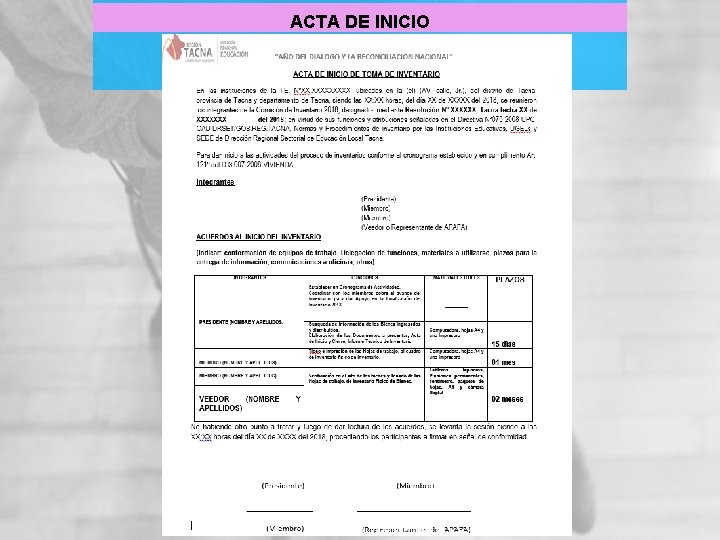 ACTA DE INICIO 