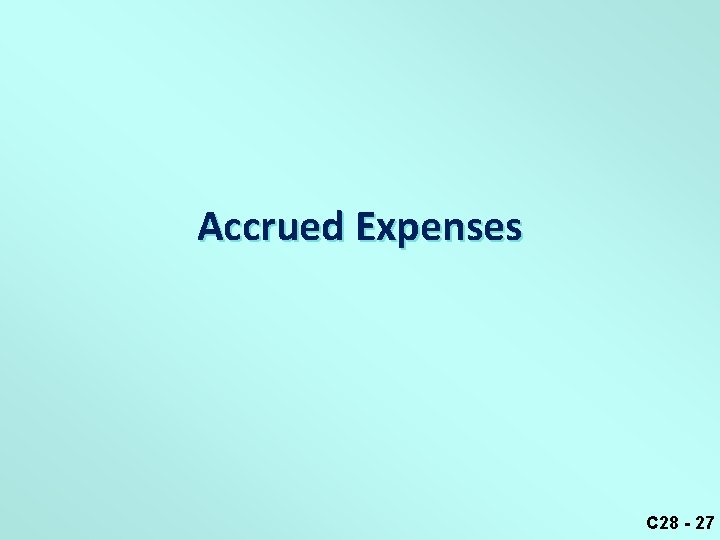 Accrued Expenses C 28 - 27 
