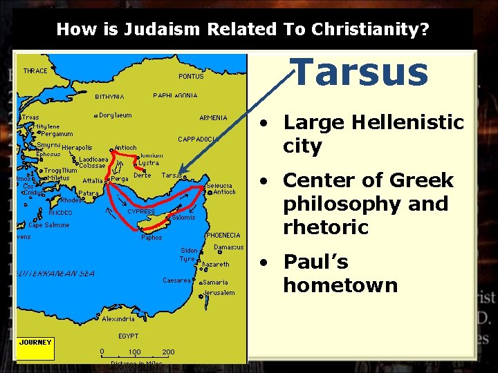 How is Judaism Related To Christianity? Tarsus • Large Hellenistic city • Center of
