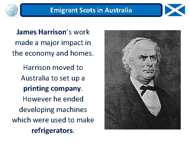 Emigrant Scots in Australia James Harrison’s work made a major impact in the economy