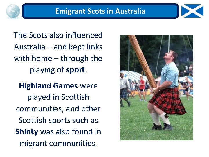 Emigrant Scots in Australia The Scots also influenced Australia – and kept links with