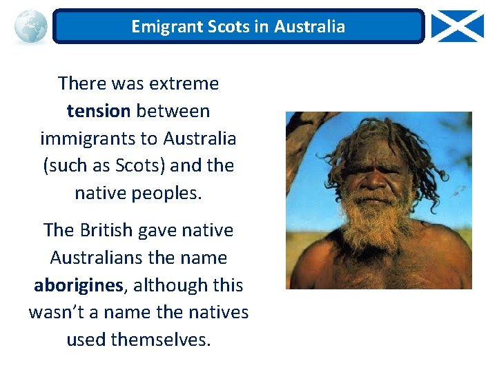 Emigrant Scots in Australia There was extreme tension between immigrants to Australia (such as