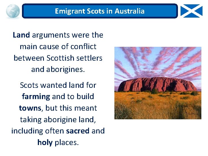 Emigrant Scots in Australia Land arguments were the main cause of conflict between Scottish