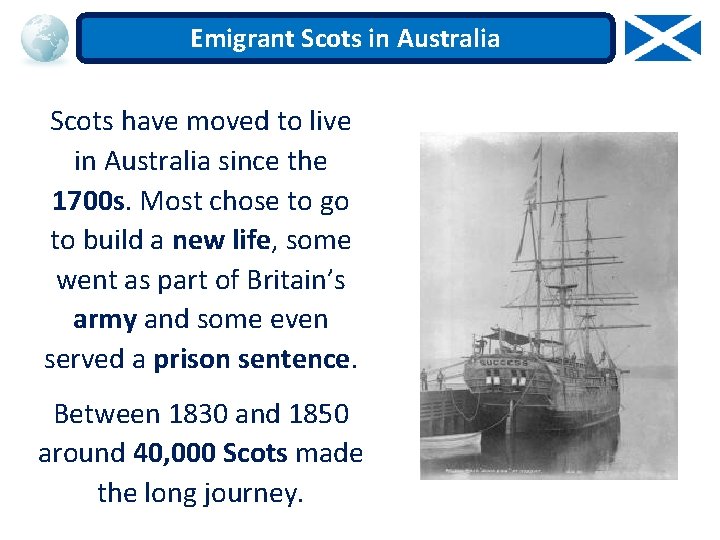 Emigrant Scots in Australia Scots have moved to live in Australia since the 1700