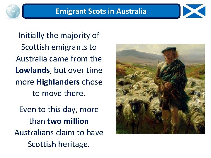 Emigrant Scots in Australia Initially the majority of Scottish emigrants to Australia came from