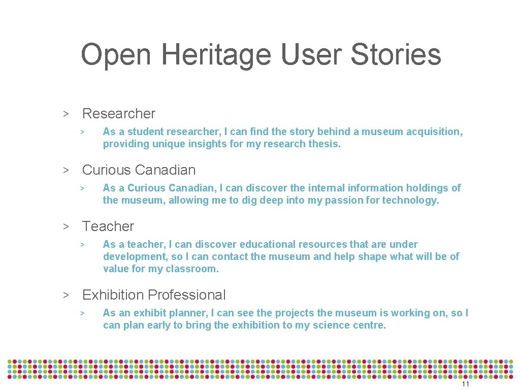 Open Heritage User Stories > Researcher > As a student researcher, I can find