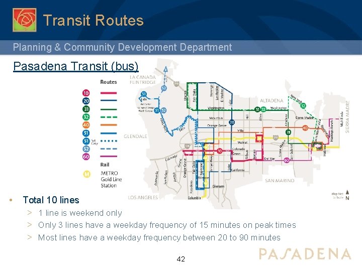 Transit Routes Planning & Community Development Department Pasadena Transit (bus) • Total 10 lines