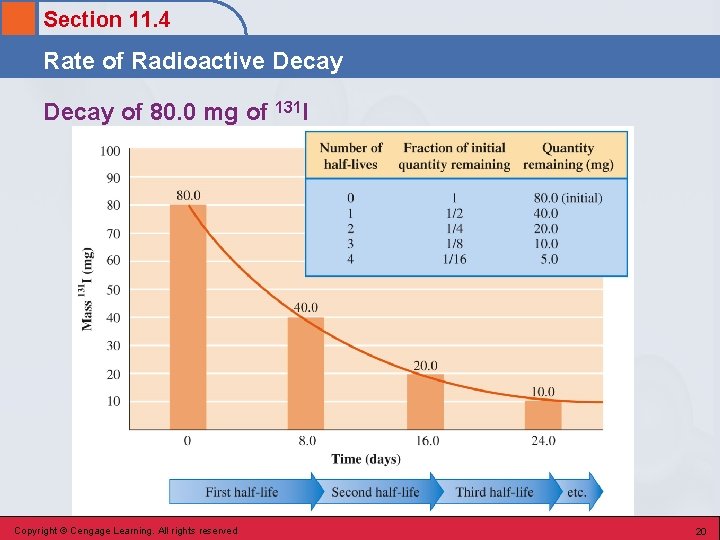 Section 11. 4 Rate of Radioactive Decay of 80. 0 mg of 131 I