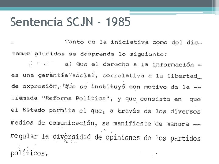 Sentencia SCJN - 1985 