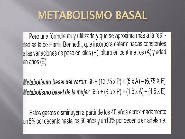 METABOLISMO BASAL 