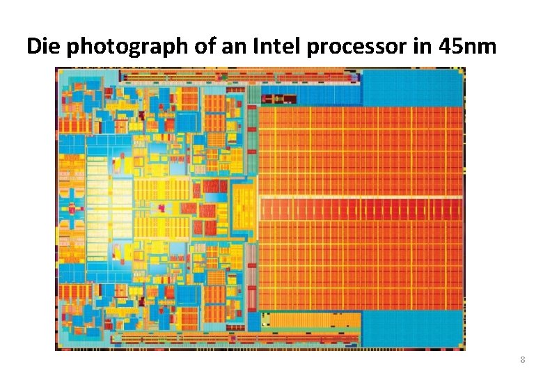 Carnegie Mellon Die photograph of an Intel processor in 45 nm 8 