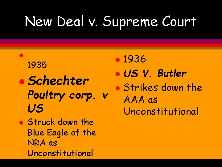 New Deal v. Supreme Court l 1935 l Schechter Poultry corp. v US l