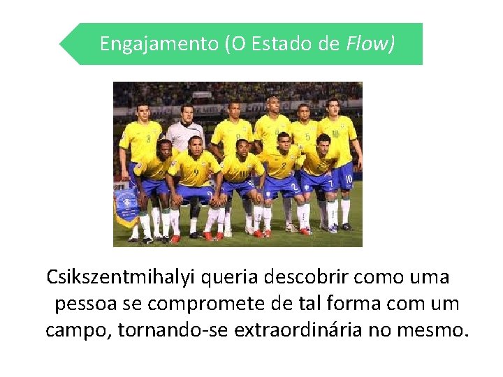 Engajamento (O Estado de Flow) Csikszentmihalyi queria descobrir como uma pessoa se compromete de