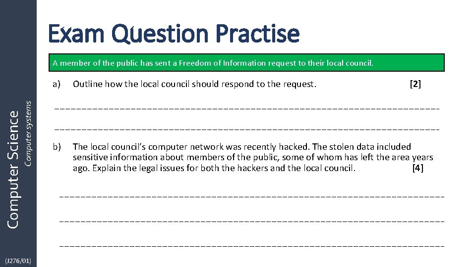 Exam Question Practise Computer Science Computer systems A member of the public has sent Exam Question Practise Computer Science Computer systems A member of the public has sent